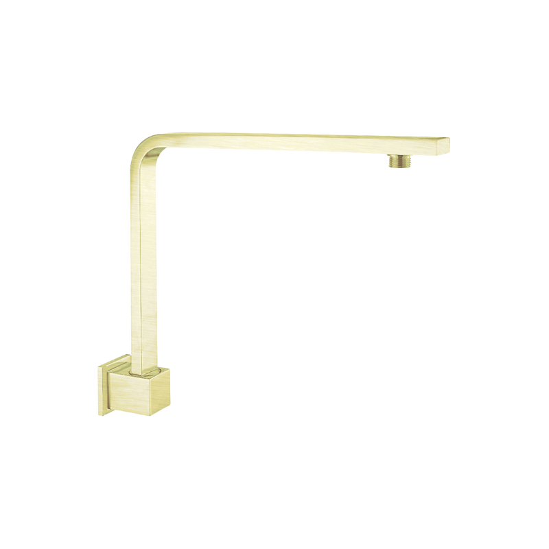 Square Swivel Shower Arm Brushed Gold