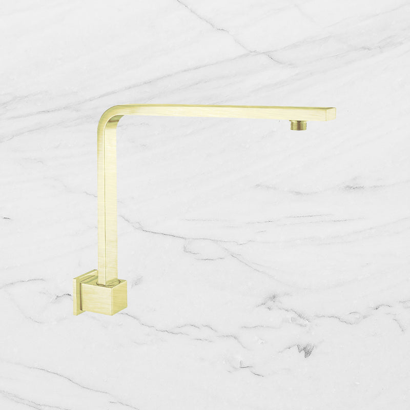 Square Swivel Shower Arm Brushed Gold