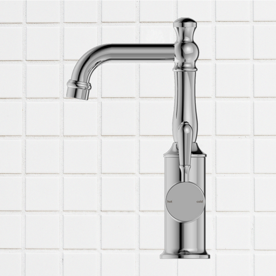 Nero York Basin Mixer with Metal Lever Chrome