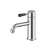 Nero York Straight Basin Mixer With Black Porcelain Lever Chrome