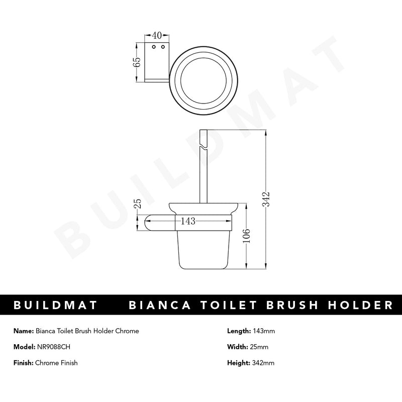 Bianca Toilet Brush Holder Chrome