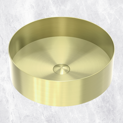 Opal Round 400mm Stainless Steel Basin Brushed Gold