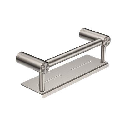 Mecca Care 25mm Grab Rail with Shelf 300mm Brushed Nickel