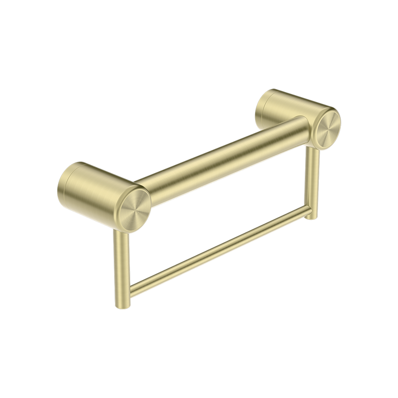 Mecca Care 32mm Grab Rail with Towel Holder 300mm Brushed Gold