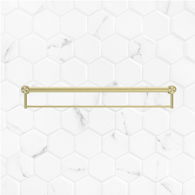 Mecca Care 32mm Grab Rail with Towel Holder 900mm Brushed Gold