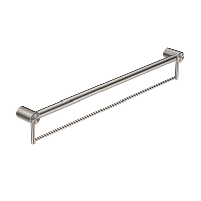 Mecca Care 32mm Grab Rail with Towel Holder 900mm Brushed Nickel