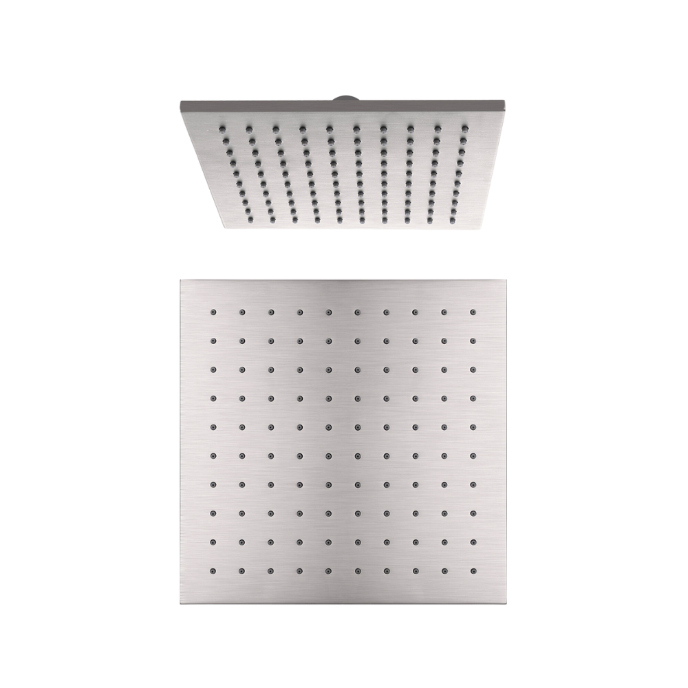 Nero Square Shower Head 250mm Brushed Nickel Buildmat