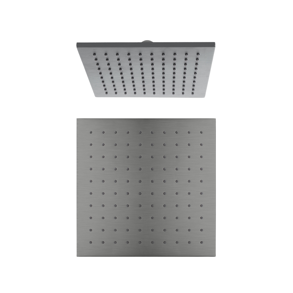 Nero Square Shower Head 250mm Brushed Gunmetal Buildmat