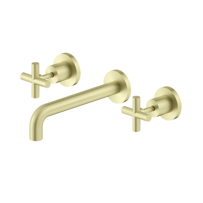 Nero X Plus Wall Basin Set 215mm Brushed Gold
