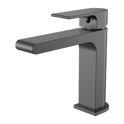 Nero Bianca Basin Mixer Straight Spout Gunmetal