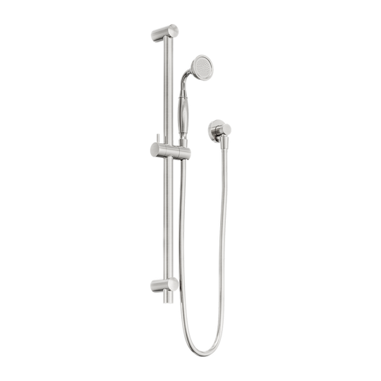 Nero York Shower Rail With Metal Hand Shower Brushed Nickel