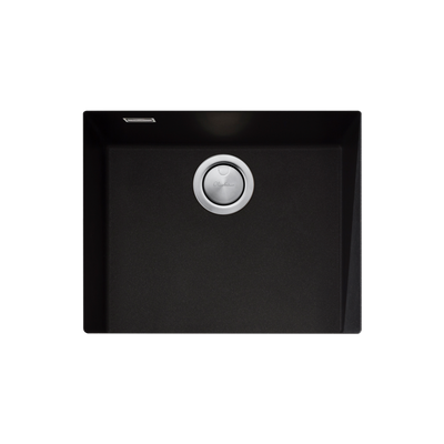 Oliveri Santorini Large Bowl Undermount Sink with Overflow Black
