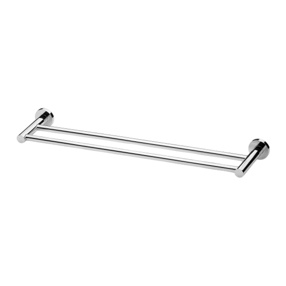 Phoenix Radii Double Towel Rail 600mm Round Plate Chrome Buildmat