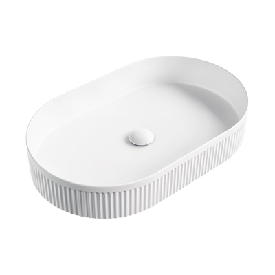 Fienza Eleanor Oval Above Counter Fluted Basin Matte White