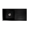 Alma Randall 1000x500 Black Granite Drainboard Single Bowl Sink