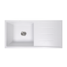 Alma Randall 1000x500 White Granite Drainboard Single Bowl Sink