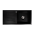 Alma Randall 1000x500 Black Granite Left Drainboard Single Bowl Tap Landing Sink