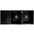 Alma Darlene 1200x500 Black Granite Left Drainboard Double Bowl Tap Landing Sink