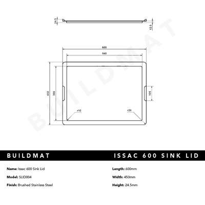 Issac 600 Sink Lid