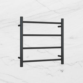 Round Ladder Heated Towel Rail Matte Black