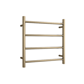 Round Ladder Heated Towel Rail Brushed Brass Gold
