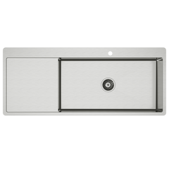 Alma Jayden MKII 1200x500 Single Bowl Tap Landing with Left Drain Board Sink