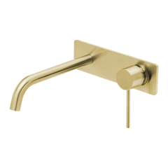 Phoenix Vivid Slimline SwitchMix Wall Basin / Bath Mixer Set 230mm (Fit-Off Kit Only) Lead Free Brushed Gold
