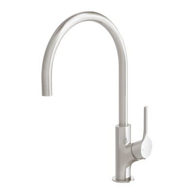 Phoenix Vivid Slimline Oval Sink Mixer 220mm Gooseneck Brushed Nickel