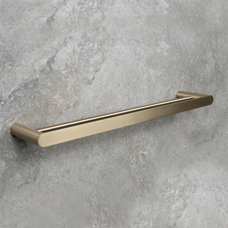 Ascari Brushed Brass Gold 600 Double Towel Rail