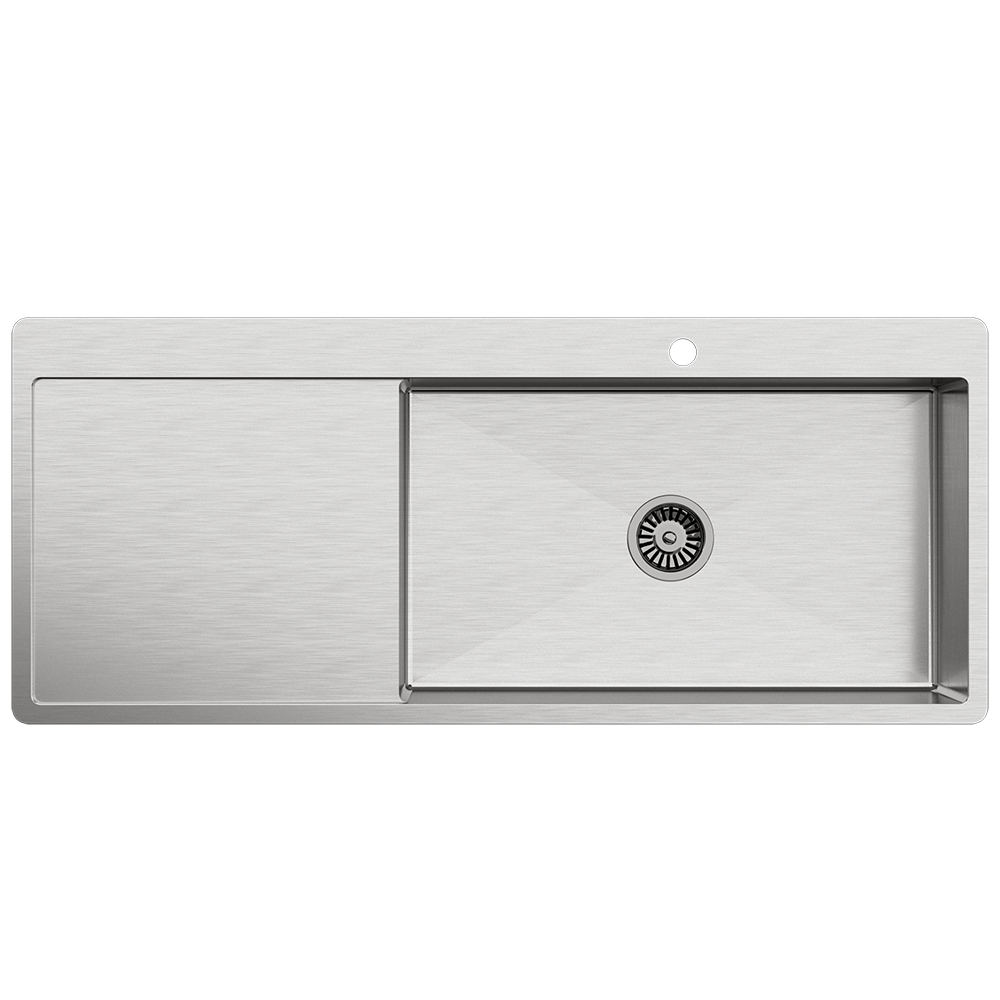 Jayden 1200x500 Single Bowl Tap Landing with Left Drain Board Sink Buildmat