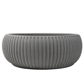 Buildmat Concrete Basin Meteor Grey Felda Meteor Grey Grey Fluted Concrete Basin