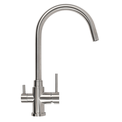 Buildmat Kitchen Mixer Brushed Stainless Steel Fleta Brushed Stainless Steel 3 Way Filter Water Tap