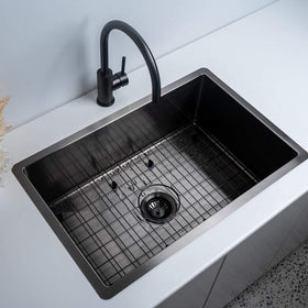 Buildmat Precious Metals Sink Sink Brushed Gun Metal Avisa 700x450 Large Single Bowl Sink