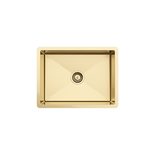 Buildmat Sink Brushed Brass Gold Brushed Brass Gold Willow 600x450 Medium Single Bowl Sink