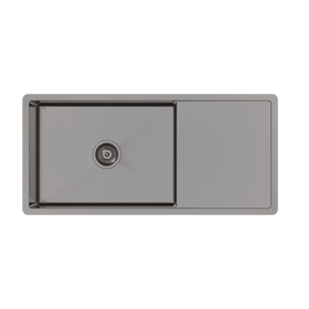 Buildmat Sink Brushed Gunmetal Brushed Gunmetal Cody 950x450 Single Bowl w Drain Board Sink