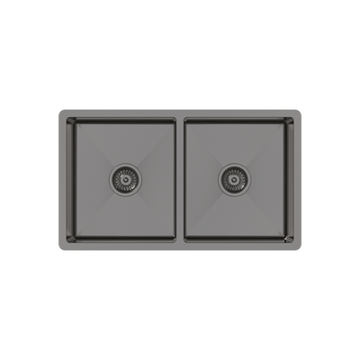 Alma Brushed Gunmetal Madison 775x450 Double Bowl Sink