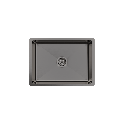 Alma Brushed Gunmetal Willow 600x450 Medium Single Bowl Sink