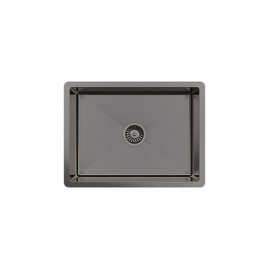 Buildmat Sink Brushed Gunmetal Brushed Gunmetal Willow 600x450 Medium Single Bowl Sink