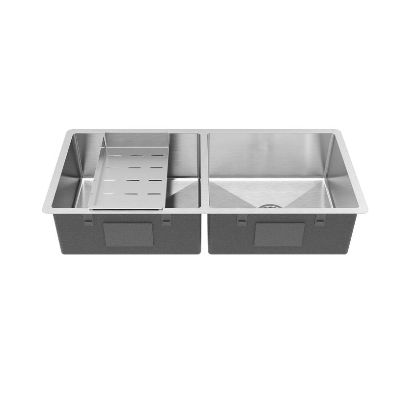 Buildmat Sink Brushed Stainless Steel Lucas 975x450 Double Bowl Sink
