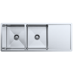 Buildmat Sink Sink Orlando 1125x450 Double Bowl with Drain Board Sink