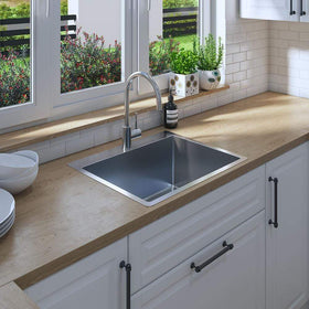 Buildmat Sink Brushed Stainless Steel River 600x500 Medium Single Bowl Tap Landing Sink