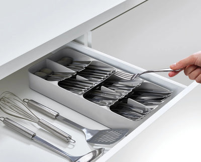 DrawerStore Large Cutlery Organiser Grey