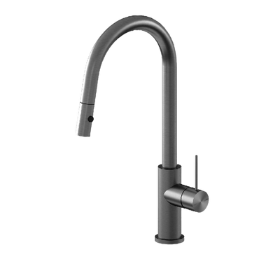 Nero Mecca Brushed Gunmetal Pull Out Mixer With Veggie Spray Function