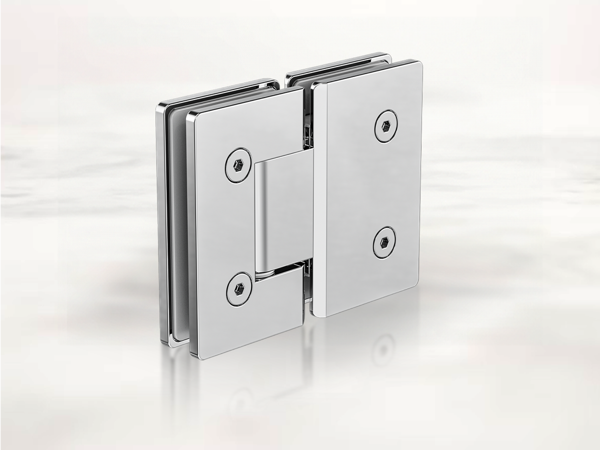 Nero Glass Shower Hinge in Chrome