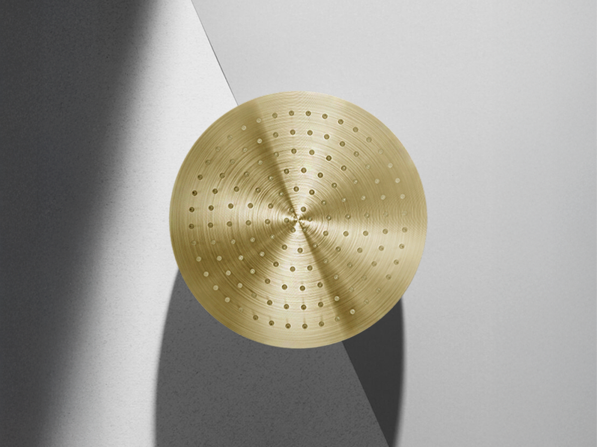 Nero Round Shower in Brushed Gold