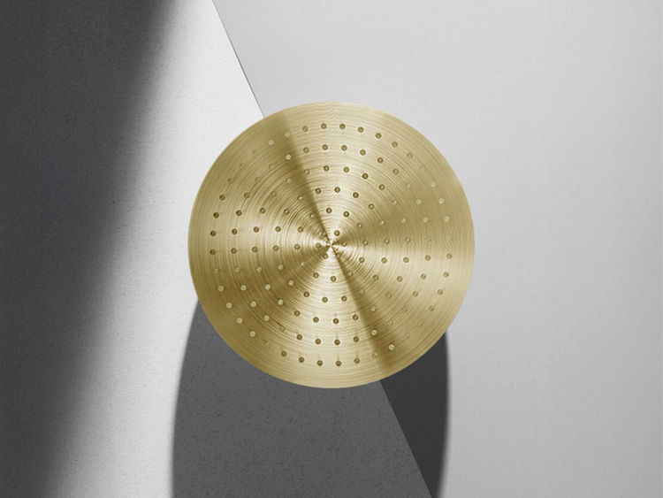 Nero Round Shower in Brushed Gold