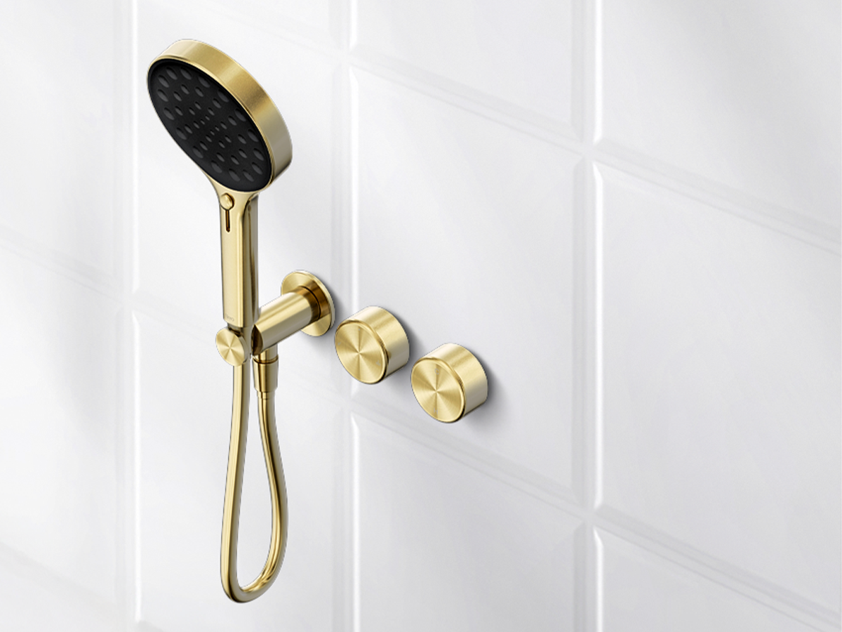 Nero Shower Tapware in Brushed Gold
