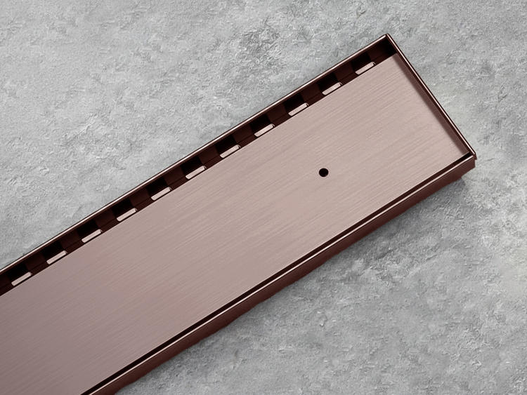 Nero Tile Insert Floor Grate Outlet in Brushed Bronze