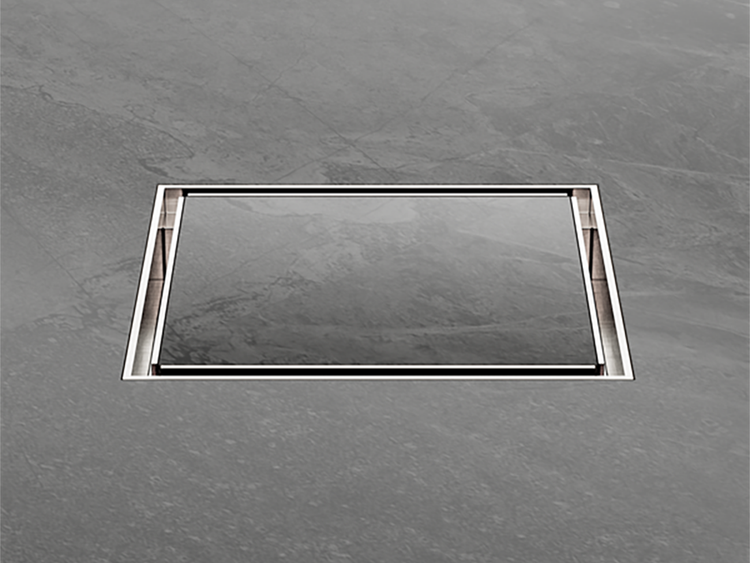 Nero Tile Insert Floor Waste in Brushed Nickel