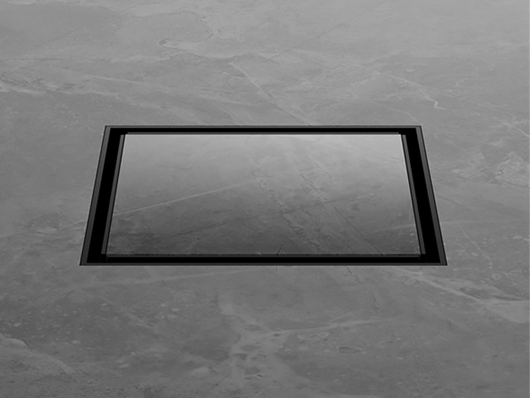 Nero Tile Insert Floor Waste in Matte Black